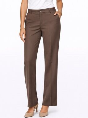 Chico’s Brown Dress Pants Size 2 Regular Straight Leg